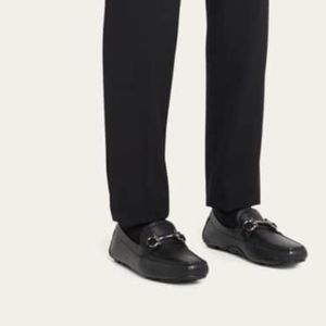 Salvatore Ferragamo Men's Leather Black Slip-On Horse Bit Drivers Size 10.5